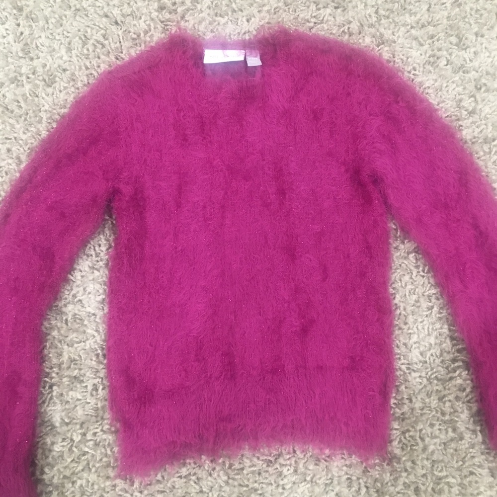 Girls Pinkish Purple Fuzzy Sweater